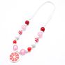 Cute Lemon Slice Pendants Girls Chunky Beads Necklace Child Kids Toddler Chunky Party Jewelry Adjustable Rope