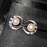 Cute Moon Pearl Pendant Necklace Bracelet Ring Earrings Female Luxury Bridal Set for Women Vintage Rose Gold Jewelry Set