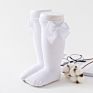 Cute Solid Color High Elasticity Baby Kid Boneless Dress Big Bow Cotton Socks 325