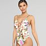 Cutout Hollow Out V Tummy Control Crop Flower One Piece Jumpsuits Monokini Bathing Suit Bikini Woman Swimwear