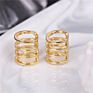 Cz Diamond Simple Ear Cuffs 18K Gold Plated Clip on Earrings Non Pierced for Women