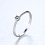 Czcity Green Lab Emerad Topaz Stackable Minimalist Women Thin Gem Rings Jewelry 925 Sterling Silver Ring