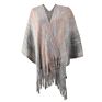 D12226 Style Loose Casual Stripe Print Tassels Cardigan Ladies Sweater Tops Knitted Jacket