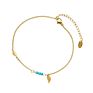 Dainty Charm Titanium Steel Anklets Chain Blue Turquoise Bead Wing Pendant Anklet Ankle Bracelets Woman Foot Jewelry