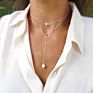 Delicate Pearl Drop Necklace Lariat Necklace Real Pearl Necklace for Her