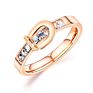 Design 18K Rose Gold Stainless Steel Anti-Fading Belt Buckle Index Finger Ring for Women