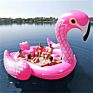 Design Flamingo Peacock 6 Person Inflatable Floating Island Pool Float Lounge Inflatable Raft for Watergames Pool Float