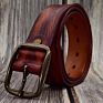 Design Men's Genuine Leather Belt with Solid Copper Buckle