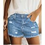 Design Woman Girl Shorts Casual Frayed Fringed High Waist Loose Blue Jeans Shorts