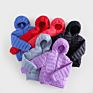 Design Zippered up Jacket Coat Full Zip up Red Polyester Padded Jacket for Kids