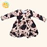 Designed Cow Printing Baby Dresses Milk Silk Baby Dress Cotton Girls