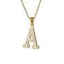 Designer Stainless Steel Zircon Alphabet Pendant Necklaces Hiphop Women Men Hip Hop Gold Chain Necklace Initial Letter Necklace