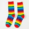 Direct Sales Colorful Tube Crew Rainbow Striped Socks for Women Girls