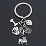 Dog Bone Dog Paw Alloy Key Chain for Women Girl Bag Keychain Charm Pendant Jewelry Accessories Gift for Dog Lover