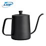 Durable Black Non-Stick Coated 12Oz Stainless Steel Gooseneck Pour over Kettle Jug Spout Drip Pot for Hanging Ear Coffee