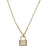 Dylam Korean Style Minimalist Stackable Jewellery 925 Sterling Silver Cz Designer Lock Pendant Gold Chain Necklace