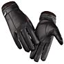 E387 Man Fuax Leather Pu Gloves Windproof Warm plus Velvet Thickened Motorcycle Driving Touch Screen Glove