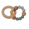 Eco-Friendly Baby Teething Toy Non-Toxic Wooden Bracelet Teething Bpa Free Silicone Teether Wooden Bracelet Teethers