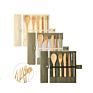Eco-Friendly Reusable Bamboo Utensil Include Knife Fork Spoon Chopsticks Reusable Straw for Travel Picnic Bamboo Cutlery Set