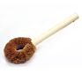 Eco Friendly Kitchen Pans Dishes Cleaning Brushes Natural Coconut Brown Hang Rope Pot Brush with Wood Handle