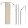 Eeo-Friendly Reusable Drinking Straws Set with Bag Customized Logo 304 Stainless Steel Metal Straw