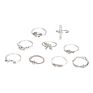 Elegant 9 Pcs/Set Totem Bird Eye Finger Rings Set Knuckle Finger Statement Ring Jewelry