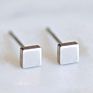 Emanco Small Studs Stainless Steel Earrings Square Shape Minimalist Jewelry