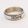 Emotional Hope Women Jewelry Modern Revolving Men Circlet Logo Excellent Stainless Steel Ring B9