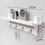 Entryway Wall Mounted Wooden Hanging Shelf with 4 Key Hooks