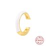 European and American 925 Sterling Silver Geometric C-Shaped Ear Cuff Enamel Hoop Earrings