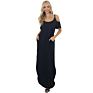 European and American Loose Waist Cotton Sling Dress Solid Color Ruffled Temperament Commuter Women's Dress