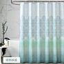 European Pattern Print Waterproof Shower Curtain, Elegant Rust Resistant Green Shower Curtain Boho for Bathroom/