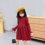Fall Boutique Clothing Knitted Dress Turtleneck Sweater Solid Children Baby Girls Dress Long Sleeve Tight Dress