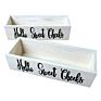 Farmhouse White Rustic Wood Boxes Bathroom Storage Organizer Decor Toilet Paper Holder