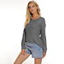 Fashionable and Explosive Solid Color V-Neck Thin Sweater for Ladies Wear Inside