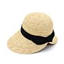 Fashionable Floppy Girl Beach Sun Hats Women Men Solid Dome Outdoor Ladies Hats Raffia Straw Black Ribbon Visor Cap