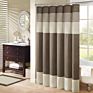 Faux Silk Pieced Striped Modern Microfiber Bath Curtains Mildew Resistant Fancy Modern Shower Curtains for Bathroom