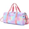 Female Shoulder Hologram Bags Pretty Design Neon Women Pink Duffle Gym Bag with Shoes Compartment