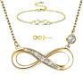 Fine Jewelry Designer S925 Real Silver Eight Earring Bracelet Women's Wedding Infinity Necklace Fine Jewelry Sets