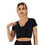 Fitness Women plus Size Sports Short Sleeve Yoga Crop Top Activewear