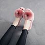 Fluffy Indoor Comfort Shoes Warm Open Toe with Ball Plush Slides Women's Color Matching Popular Hair Ball Fur Slippers