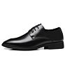 Formal Business Oxfords for Men Dress Lacing Shoes Genuine Leather Captoe Block Heel Black Chaussures En Cuir Pour Hommes