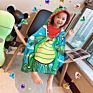 Formaldehyde Free Soft Cartoons Dinosaur Shark Swimwear Cover up Boy Kids Hooded Beach Wear Cape Bath Towel with Hat