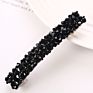 Four Row Diamond Fishing Line Braided One Word Clip Spring Rhinestone Ladies Hairpin