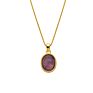 Free Sample Jewellery 18K Gold Plated Oval Gemstone Charm Necklaces for Women Jewellery