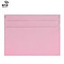 Free Sample Tiding Women Color Saffiano Leather Card Holder Slim Credit Cardholder Wallet