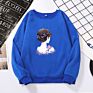 Fresh Pattern Couple Pullover Loose and Versatile Women's round Neck Pullover Long Sleeve round Neck Sweater