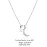 Fuamay Silver Star Moon Stone Necklace 925 Bling Crescent Stars and Moon Necklaces Cadenas De Mujer