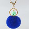 Fur Ball Keyring Imitation Faux Rex Rabbit Fur Ball Keychain Creative Car Key Chain Acrylic Smiley Hair Ball Pendant