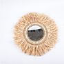 Furniture Mirrors Decor Wall Home Living Room Fish Rattan & Grass Mirror